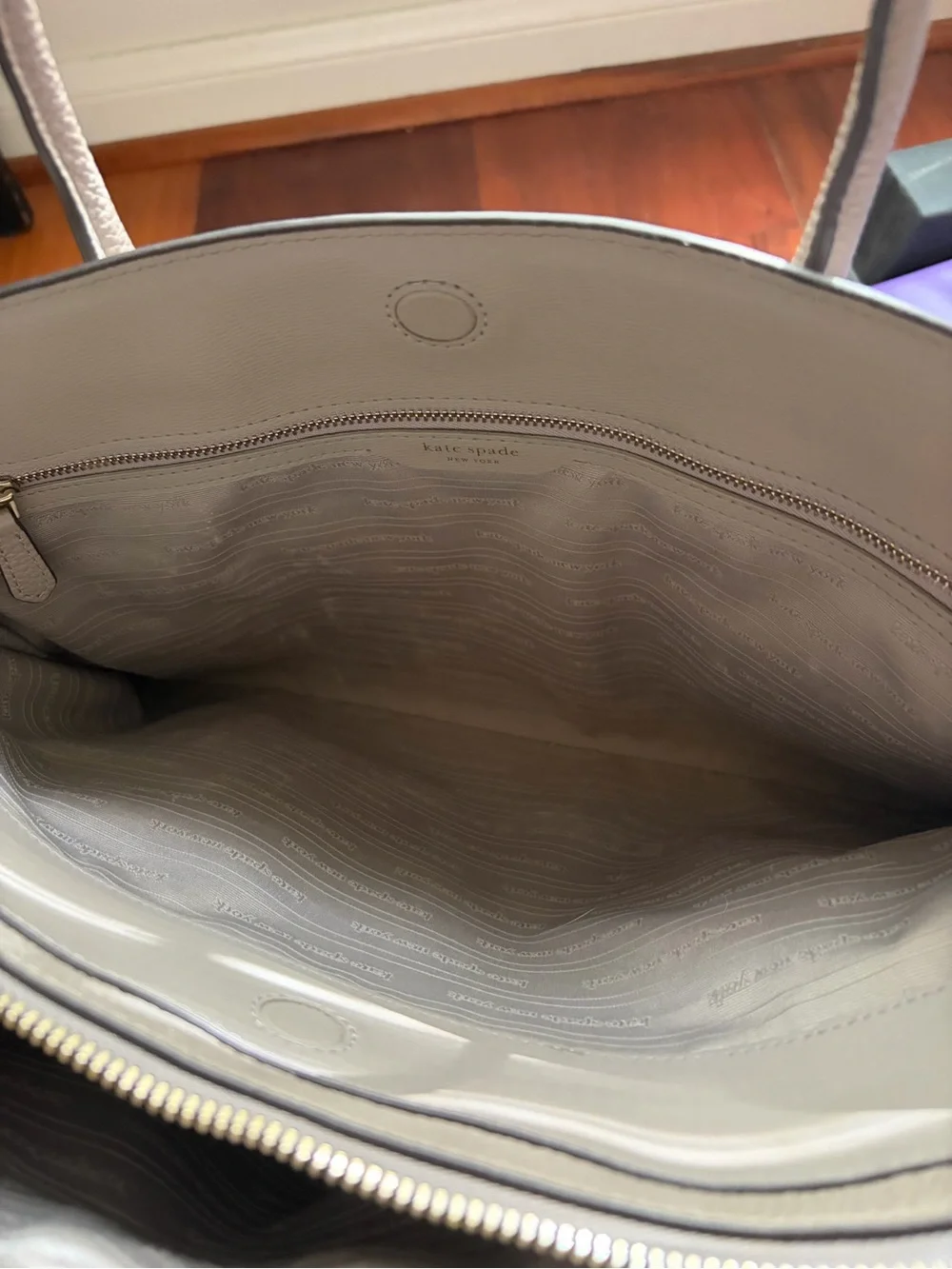 kate spade Warm Taupe Pebbled Leather Laptop Bag